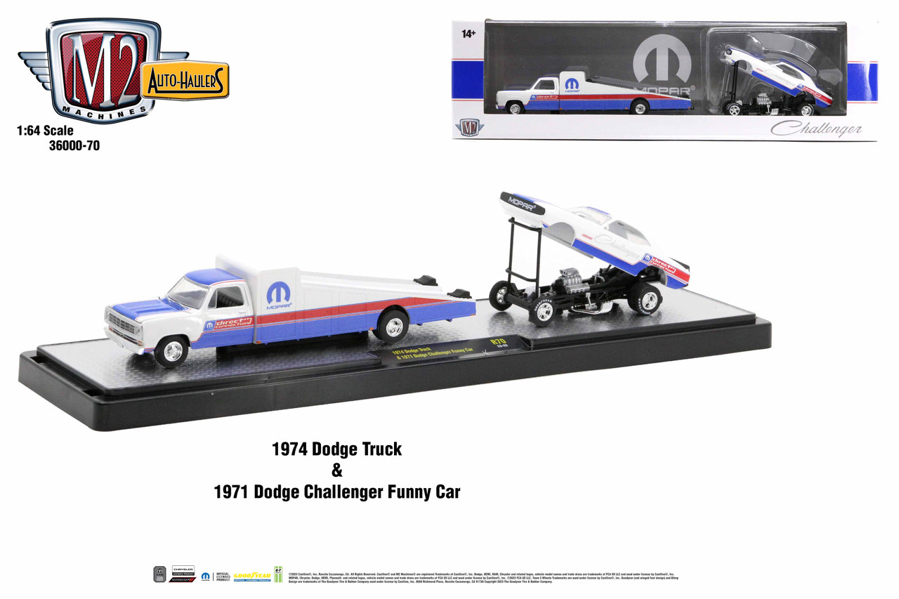 M2 Machines Auto Hauler 70 1974 Dodge Truck and 1971 Dodge